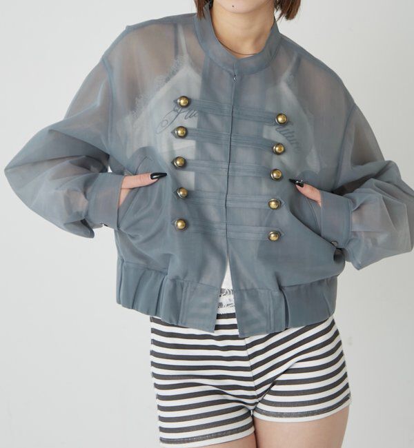  「シアーナポレオンブルゾン」|ブルゾン・スタジャン|グレー