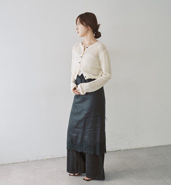  「バックデザインペーパーメッシュカーディガン」|カーディガン|