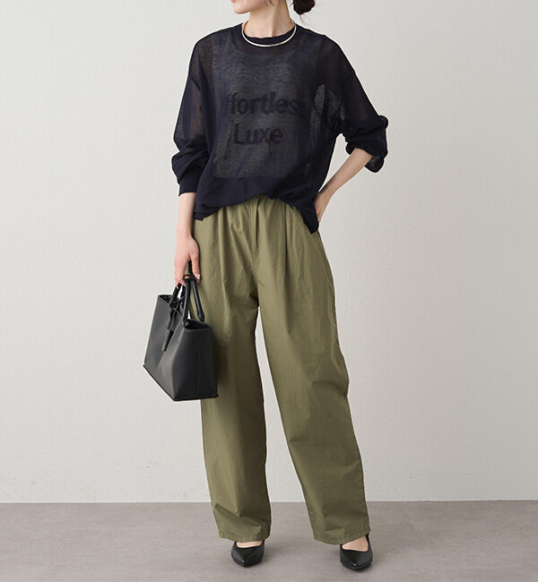  「透かし編みロゴジャガード2WAYプルオーバー」|キャミソール|