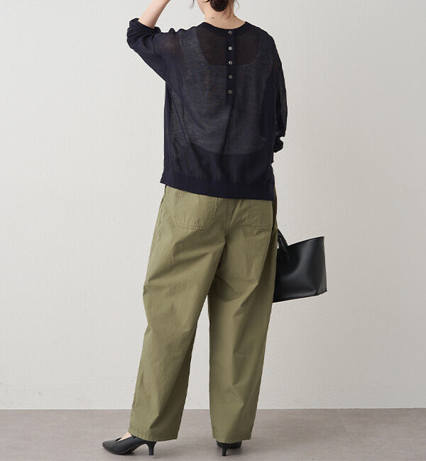  「透かし編みロゴジャガード2WAYプルオーバー」|キャミソール|