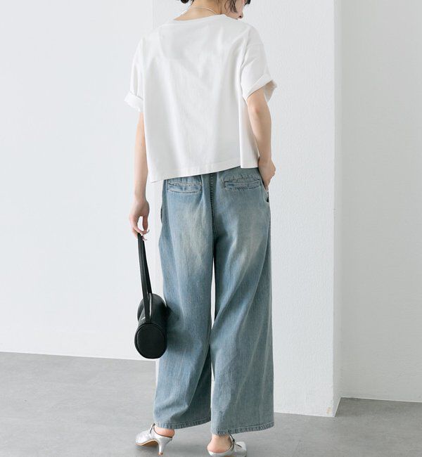  「綿麻デニムイージーパンツ」|デニム|