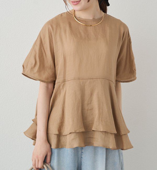  「【＠sein___000企画/リバイバル/新色】ラミー2枚重ねペプラムブラウス」|シャツ・ブラウス|