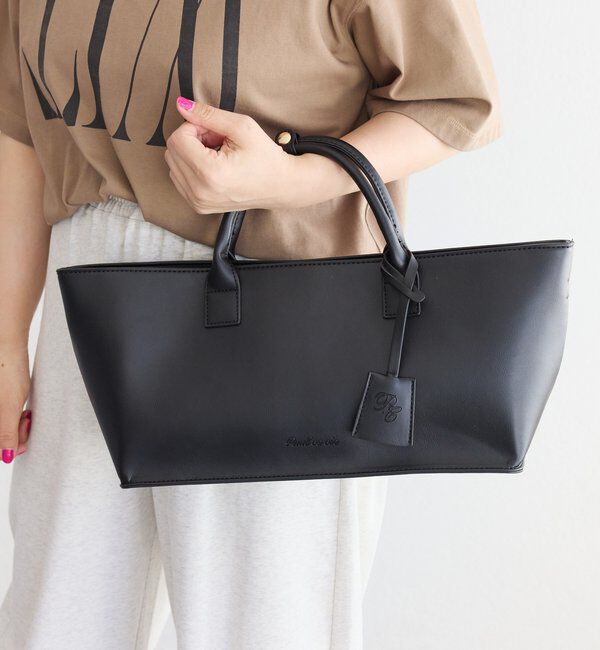  「フェイクレザー2WAYワイドBAG」|ショルダー・メッセンジャー|ブラック