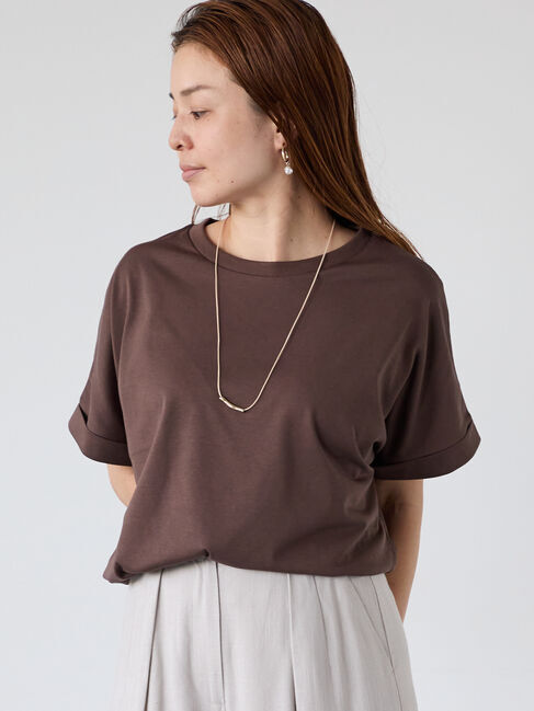 Lugnoncure「【接触冷感】ロールスリーブトップス」|Tシャツ・カットソー|