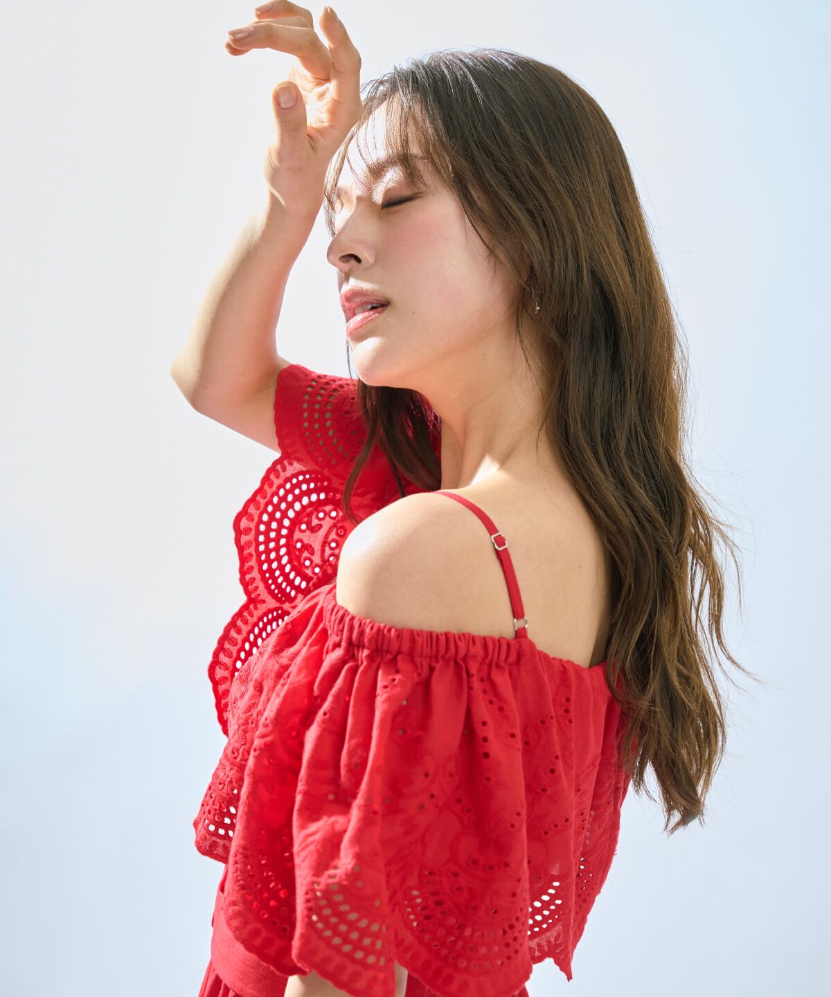 アンドクチュール「レースオフショルティアードワンピース」|ワンピース|