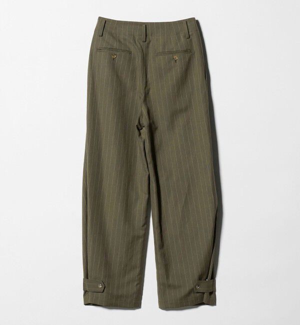 BEAUTY&YOUTH UNITED ARROWS「麻ブレンド ストライプ タブ タックパンツ」|スラックス|