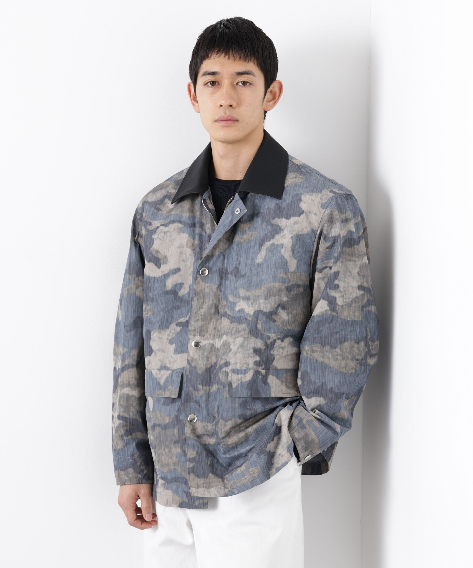 nano･universe「オーバージャケット「WARP PRINT」ライニング/撥水」|その他|パターン1