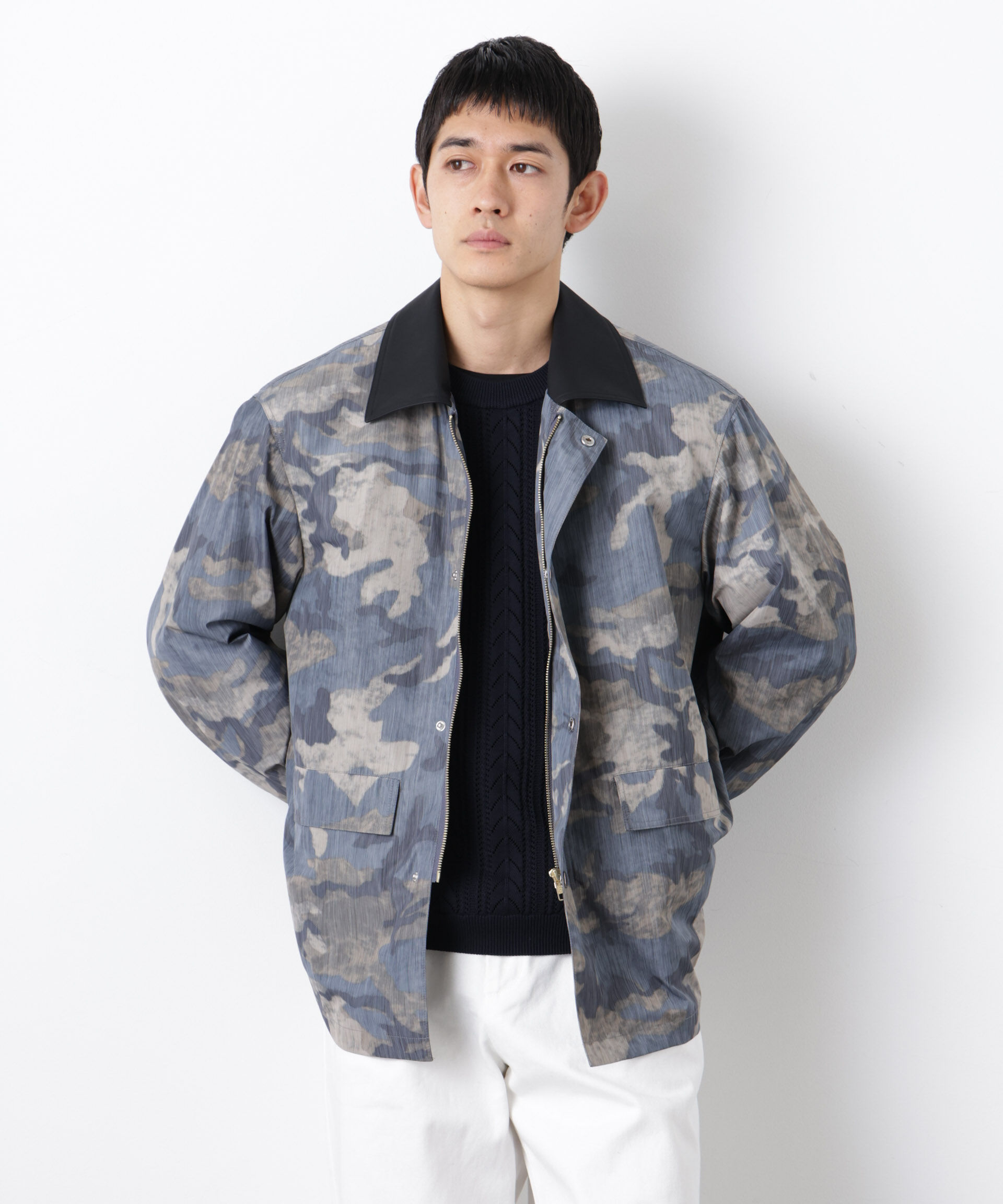 nano･universe「オーバージャケット「WARP PRINT」ライニング/撥水」|その他|