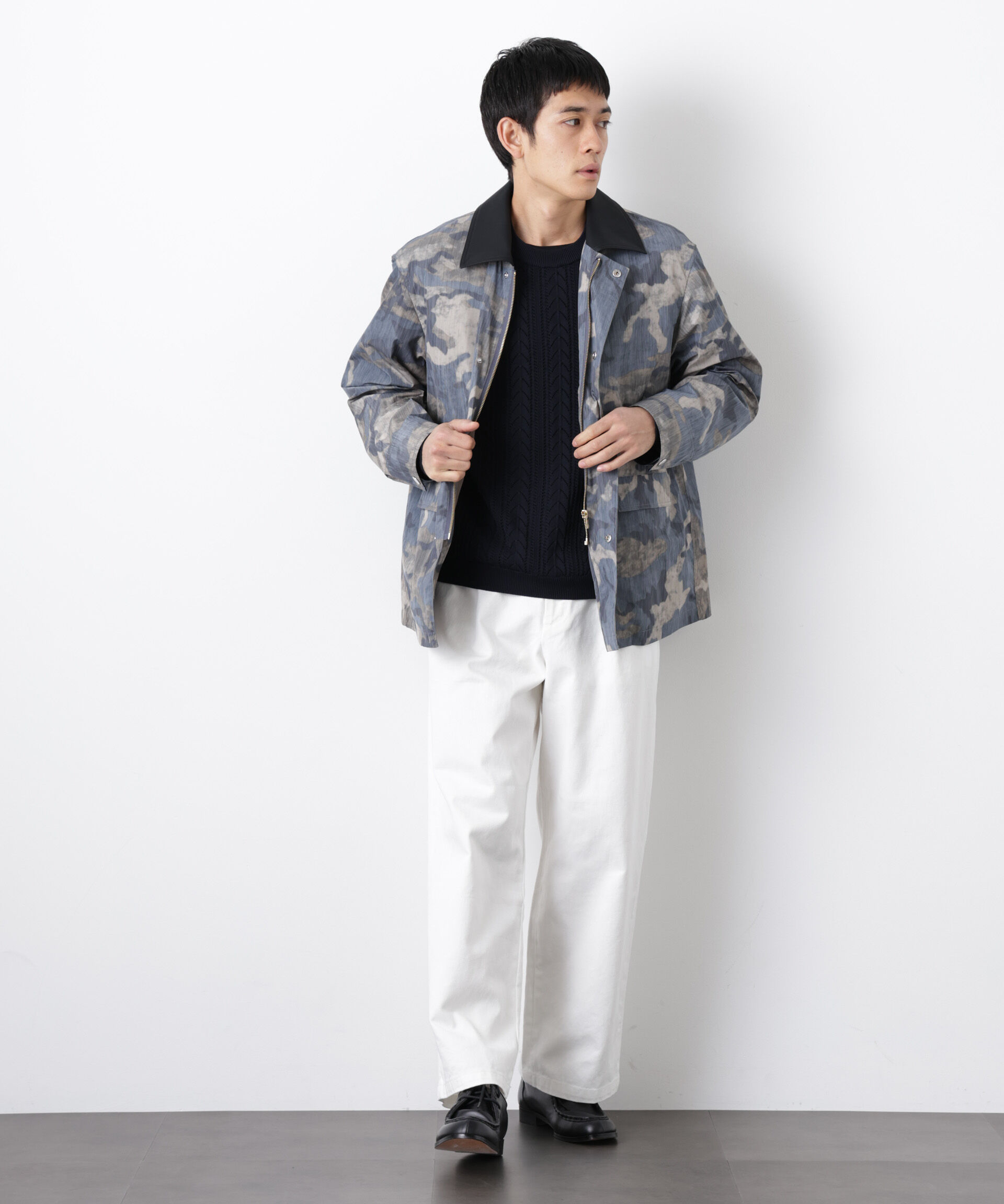 nano･universe「オーバージャケット「WARP PRINT」ライニング/撥水」|その他|