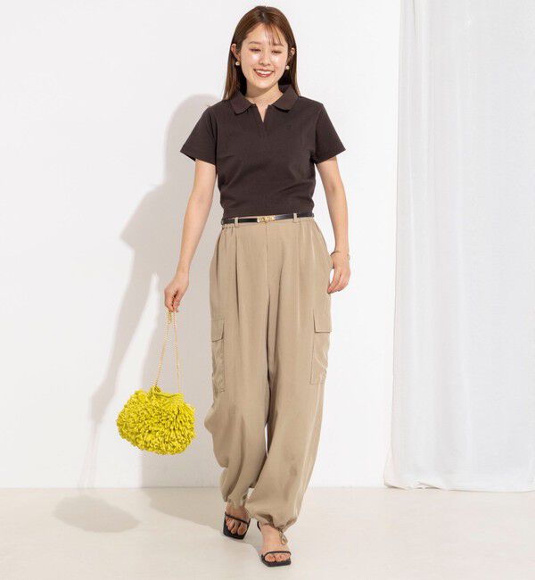 NOLLEY'S「【nolnol/ノルノル】ウォッシャブルスキッパーショートポロTee」|ポロシャツ|