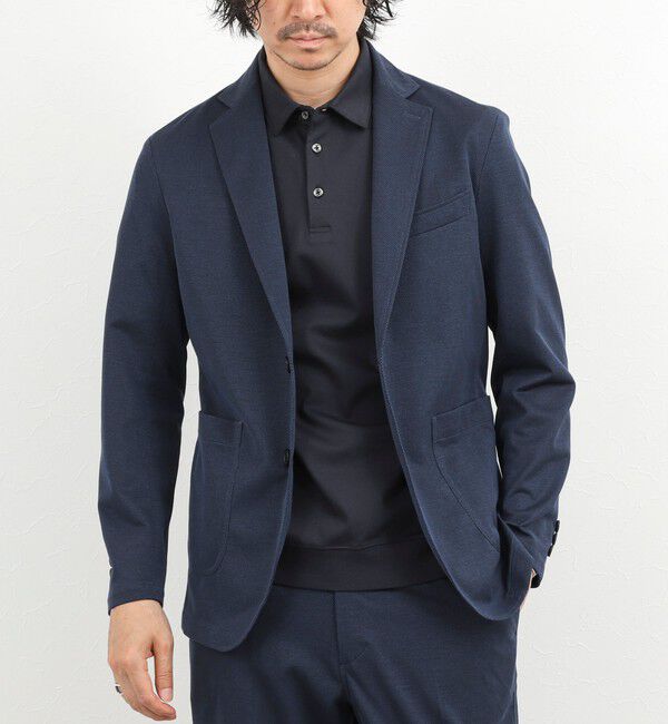 NOLLEY'S goodman「《ビジカジ/セットアップ対応》強撚バスケット イージージャケット 26SS」|テーラードジャケット|ブルー