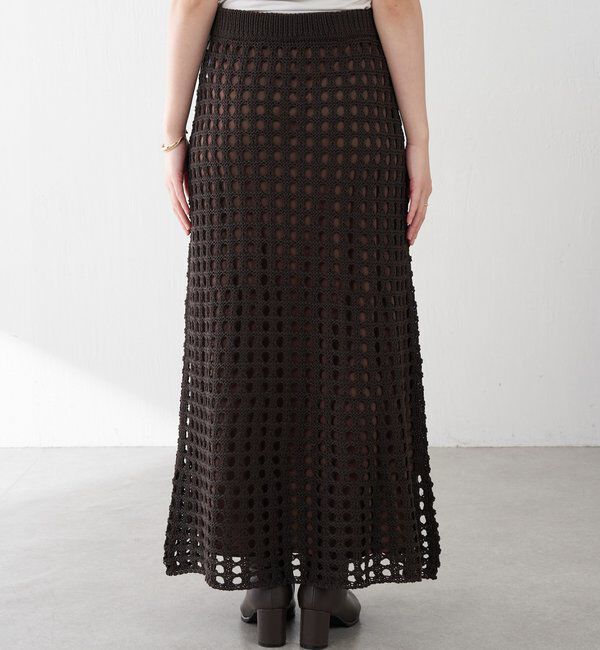  「【マルチに使える】透かし編みロングスカート」|スカート|