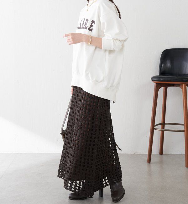  「【マルチに使える】透かし編みロングスカート」|スカート|