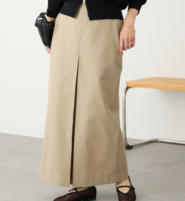  「予約【大人のチノスカート】ボックスタックチノスカート」|スカート|ベージュ