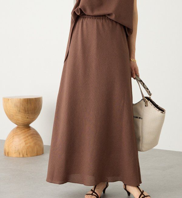  「予約【セットアップ着用可能】メッシュバイアススカート」|スカート|ブラウン