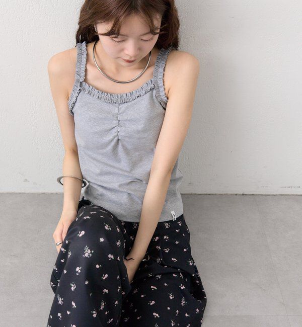  「パット付きギャザーフリルキャミソール」|キャミソール|