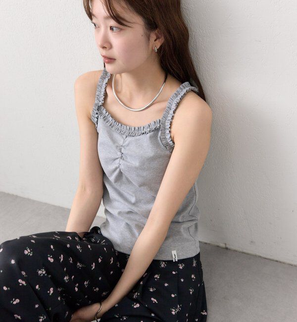  「パット付きギャザーフリルキャミソール」|キャミソール|