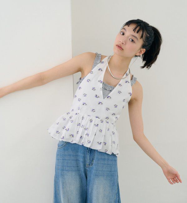  「パット付きギャザーフリルキャミソール」|キャミソール|