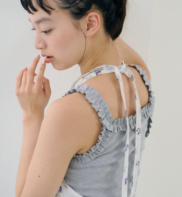  「パット付きギャザーフリルキャミソール」|キャミソール|