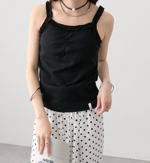  「パット付きギャザーフリルキャミソール」|キャミソール|