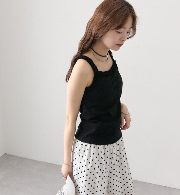  「パット付きギャザーフリルキャミソール」|キャミソール|