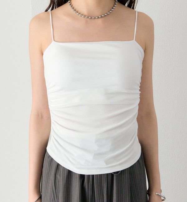  「パット付きサイドギャザーキャミソール」|キャミソール|