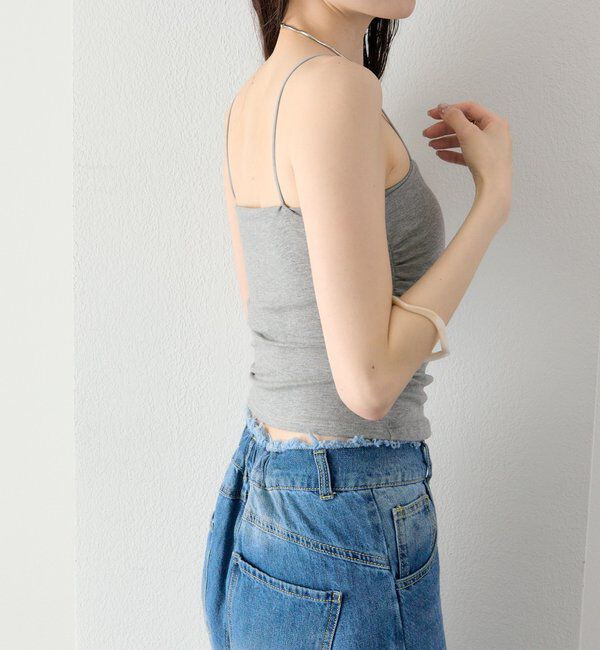  「パット付きサイドギャザーキャミソール」|キャミソール|