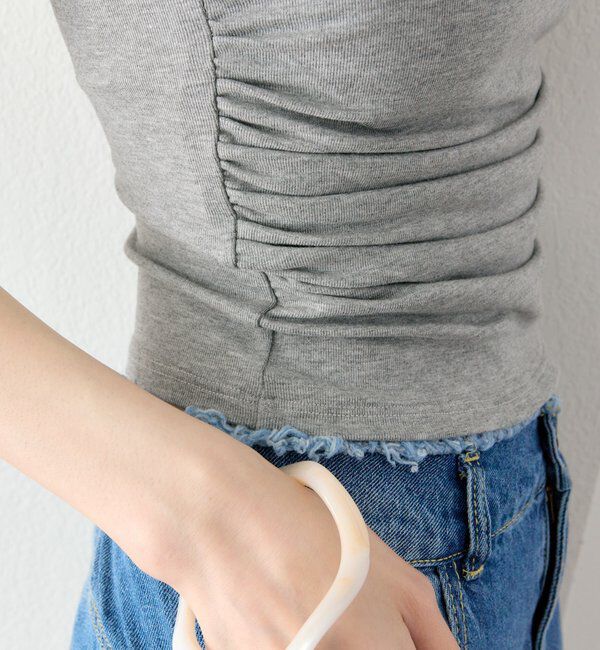  「パット付きサイドギャザーキャミソール」|キャミソール|