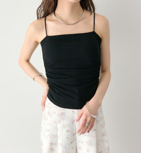  「パット付きサイドギャザーキャミソール」|キャミソール|