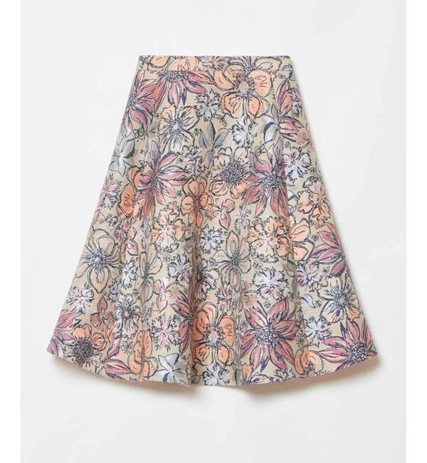 LOULOU WILLOUGHBY「【LOULOU WILLOUGHBY】MALHIAフラワージャガードフレアスカート」|フレア|