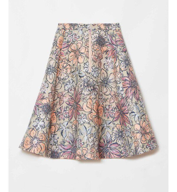 LOULOU WILLOUGHBY「【LOULOU WILLOUGHBY】MALHIAフラワージャガードフレアスカート」|フレア|