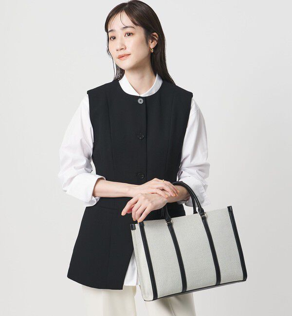 UNITED ARROWS「キャンバスコンビ スクエア トートバッグ」|トートバッグ|