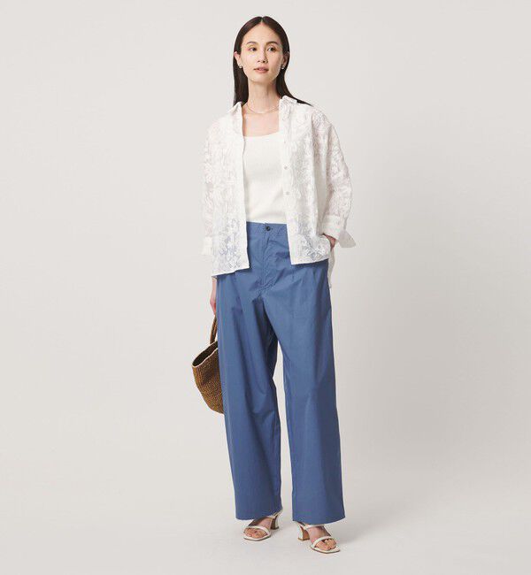 UNITED ARROWS「バック ギャザー リボンデザイン パンツ」|チノ|