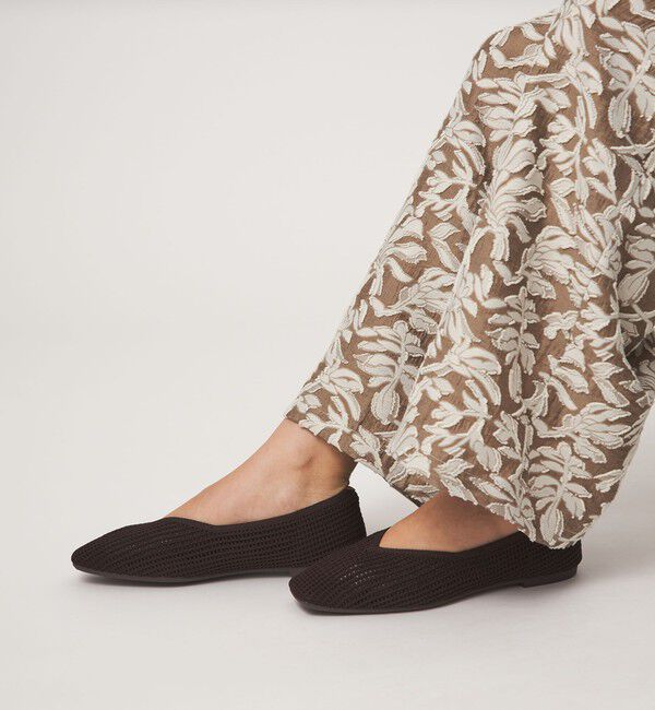 UNITED ARROWS green label relaxing「ウェルネスシアー スクエア V フラットシューズ / ニットシューズ」|ローファー|