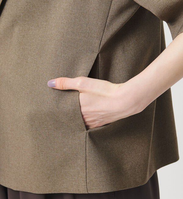 BEAUTY&YOUTH UNITED ARROWS「【WEB限定 Wardrobe DAILY MINIMAL】メランジ ハーフスリーブジャケット ウォッシャブル」|テーラードジャケット|