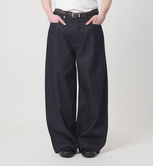 MONKEY TIME「ライトオンス リジッド デニム シンチバック スーパー バギー パンツ」|チノ|