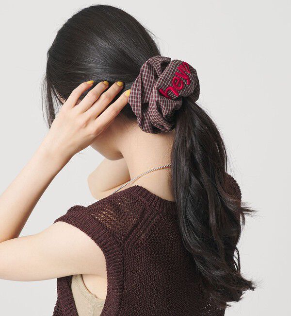 BEAUTY&YOUTH UNITED ARROWS「＜heyep＞Pajama Check ロゴ シュシュ」|ヘアゴム・シュシュ|MD.BROWN