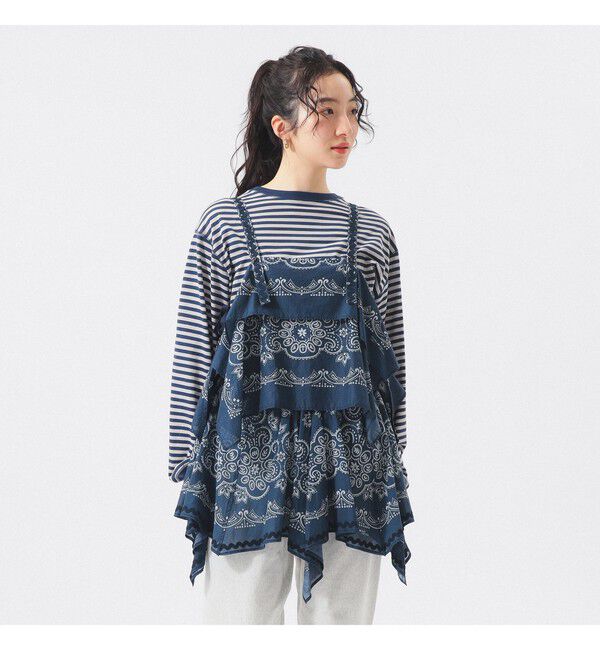 BEAMSBOY「バンダナ プリント キャミ」|シャツ・ブラウス|NAVY