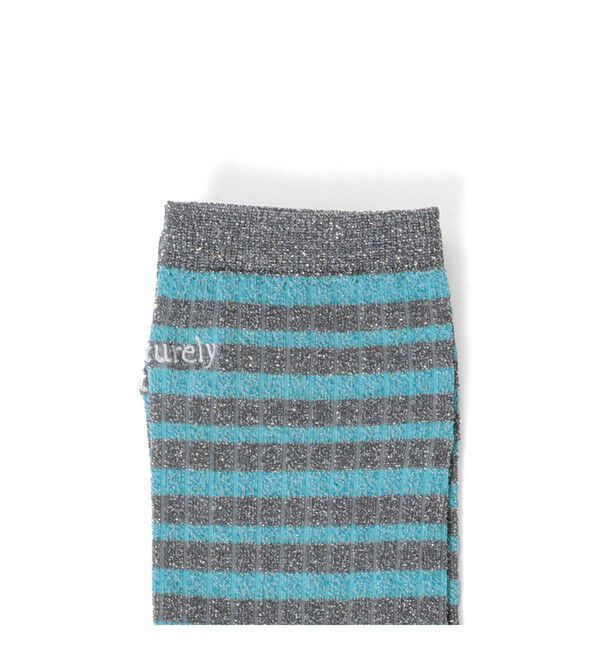 BEAMSBOY「maturely / ラメ ボーダー タビ ソックス」|ソックス|