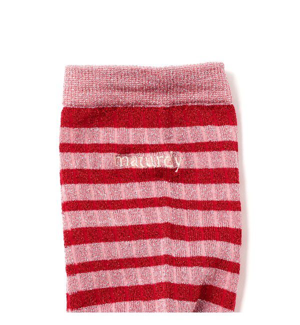 BEAMSBOY「maturely / ラメ ボーダー タビ ソックス」|ソックス|