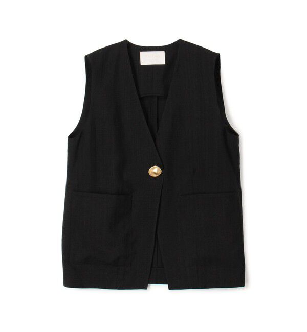 Ballsey「レーヨンリネンブッチャー コクーンジレ」|ベスト・ジレ|19 ブラック
