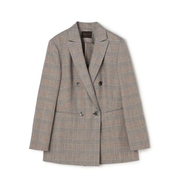 TOMORROWLAND collection「ブラウニーグレンチェック ダブルブレストジャケット」|テーラードジャケット|46 ブラウン系