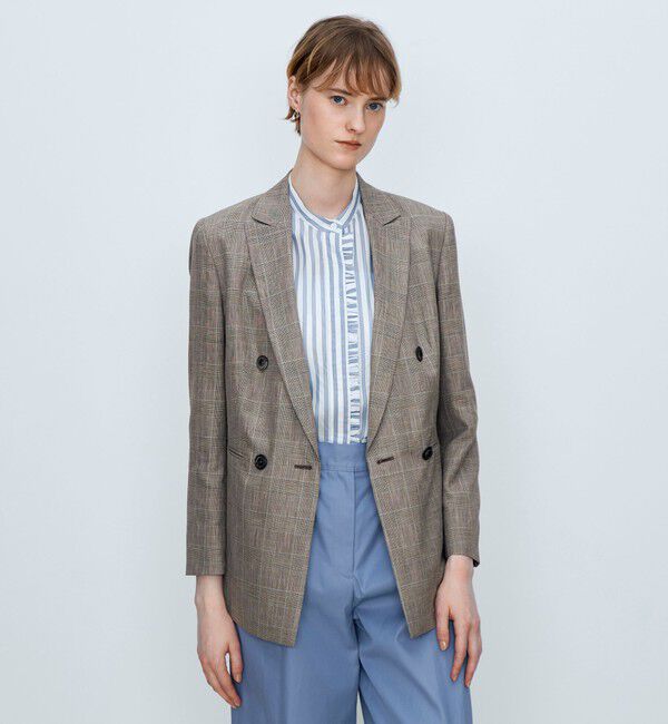TOMORROWLAND collection「ブラウニーグレンチェック ダブルブレストジャケット」|テーラードジャケット|