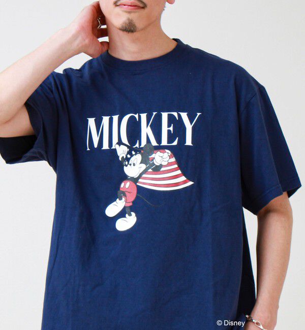 GLOSTER「【GOOD ROCK SPEED】MICKEY / ミッキーマウス / プリントTシャツ」|Tシャツ・カットソー|ネイビー