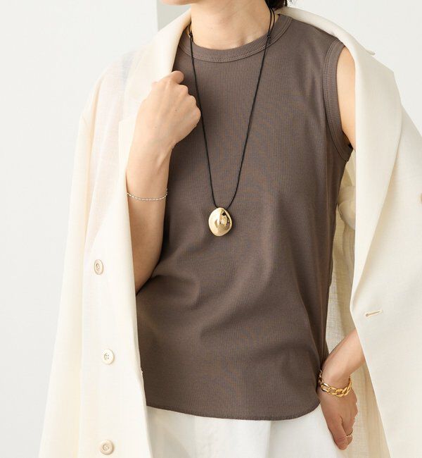  「予約【ストレッチ性抜群】テレコスリーブレスTee」|Tシャツ・カットソー|トープ