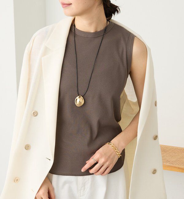  「予約【ストレッチ性抜群】テレコスリーブレスTee」|Tシャツ・カットソー|