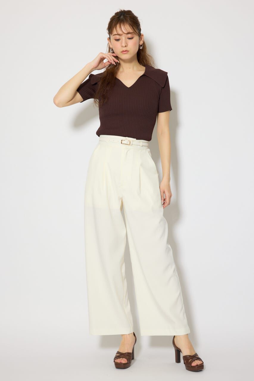 rienda「BIGカラーニットトップス」|ニット・セーター|