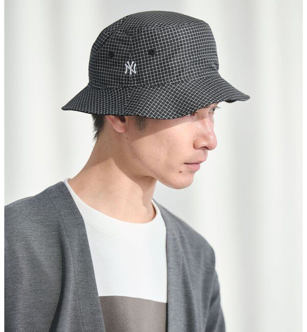 UNITED ARROWS green label relaxing「【別注】＜NEW ERA＞グリッド NY バケットハット 01 帽子」|ハット|BLACK