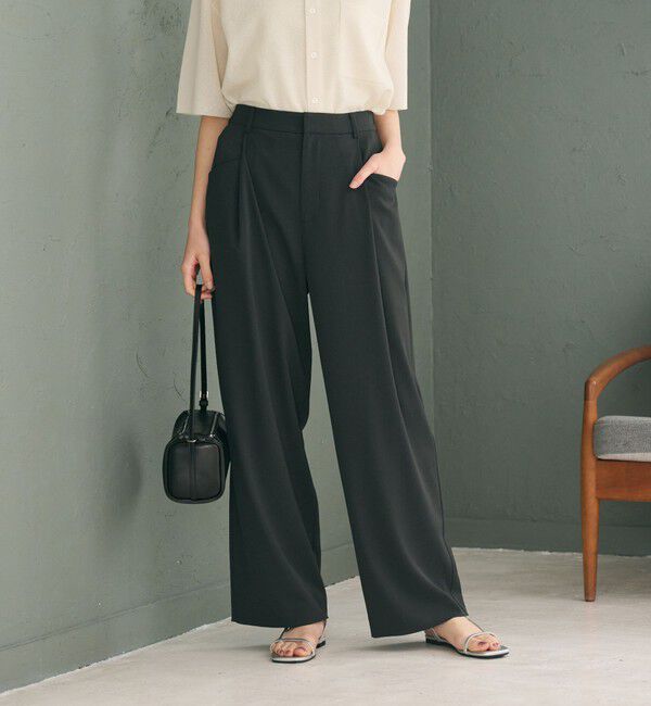 BEAUTY&YOUTH UNITED ARROWS「ポリエステルブレンド バックゴム ワイドパンツ ウォッシャブル」|その他|DK.GRAY