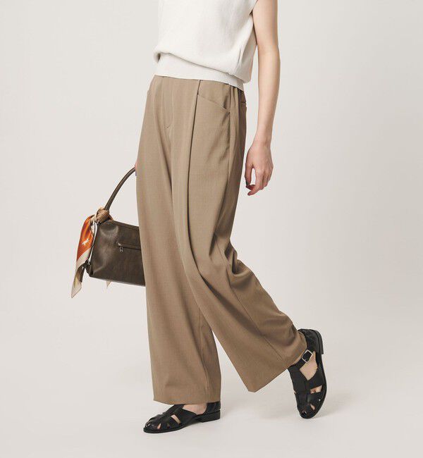 BEAUTY&YOUTH UNITED ARROWS「ポリエステルブレンド バックゴム ワイドパンツ ウォッシャブル」|その他|BEIGE